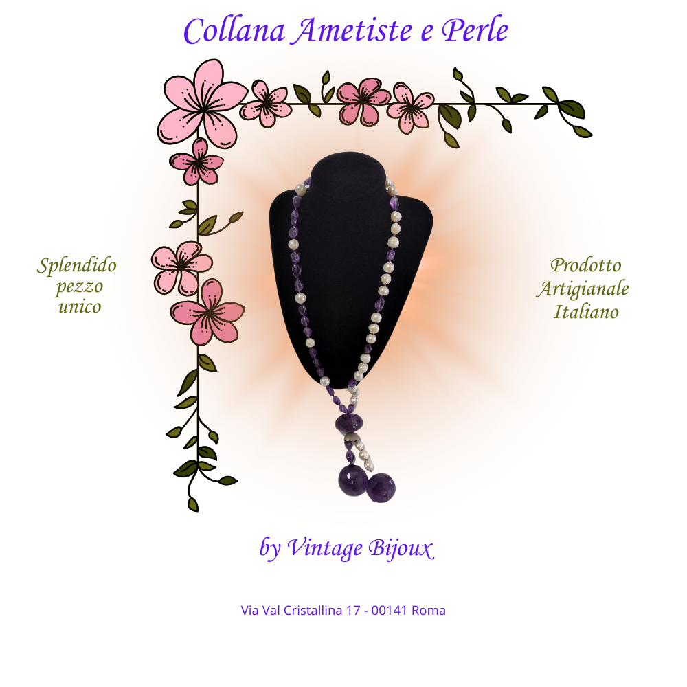 Collana Ametiste e Perle