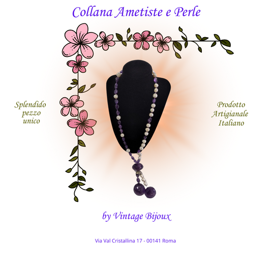 Collana Ametiste e Perle