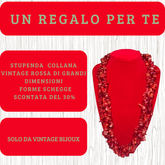 collana vintage rossa grande