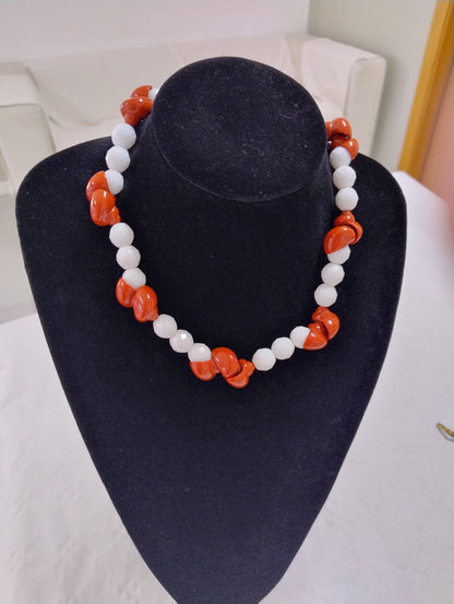 collana murano biancorossa