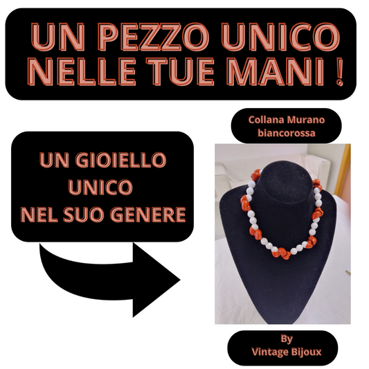 collana murano biancorossa