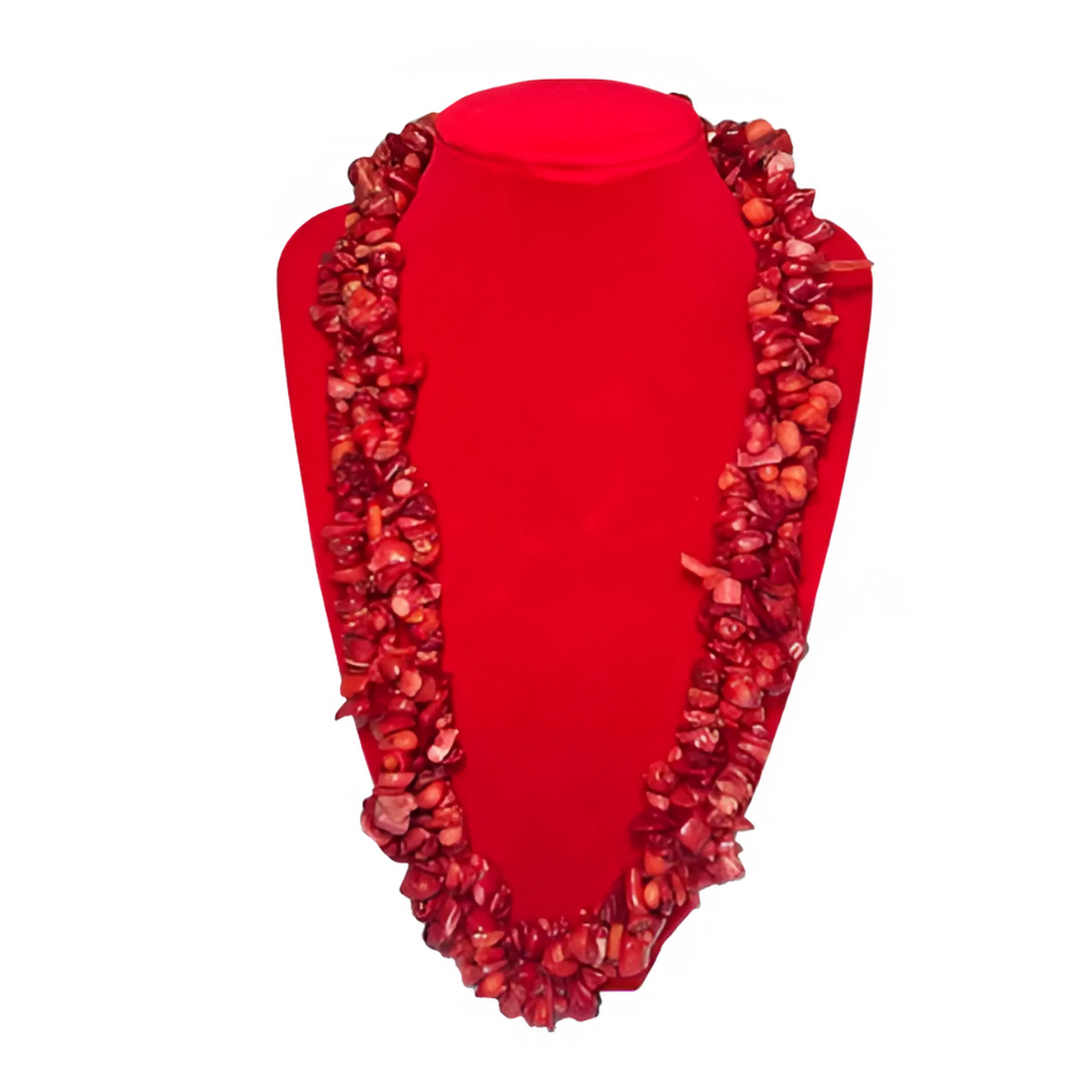 collana vintage rossa grande